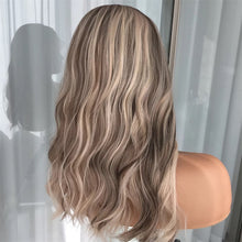 Load image into Gallery viewer, Highlight Platinum Blonde Natural Wave Lace Front Wig Body Wave Blonde Human Hair Wigs 180% Density