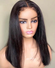 Load image into Gallery viewer, Curly Baby Hair Bone Straight HD Lace 4x4/13x4/ 13x6/ 360 Lace 180% density Preplucked Virgin Human Hair Wig