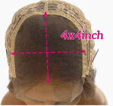 Load image into Gallery viewer, Brown Brunette/ Blonde highlight 4x4 Lace Virgin Human Hair Wig 150% Density Preplucked & Glueless
