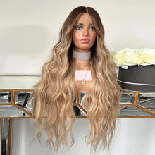 Load image into Gallery viewer, Brown Root Blonde Higlight Lace Front Wig HD Transparent Lace Wig 13x4/13x6/360 Human Hair Wig