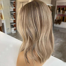 Load image into Gallery viewer, Ombre short Ash Blonde Lace Front Wig Human Hair HD Transparent Lace bob Wigs 4x4/13x4/13x6/360 Lace Frontal Wig Brazilian Wigs