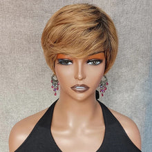 Load image into Gallery viewer, Pixie Cut Brazilian Human Hair Wigs With Bangs Full Machine Made