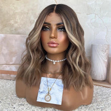 Load image into Gallery viewer, Highlight Brown Lace Front 4x4/13x4/13x6 Bob Wigs Short Wave Colored Wig
