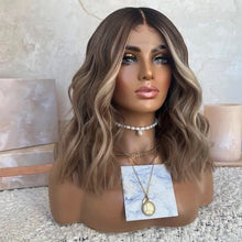 Load image into Gallery viewer, Highlight Brown Lace Front 4x4/13x4/13x6 Bob Wigs Short Wave Colored Wig

