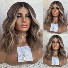 Load image into Gallery viewer, Highlight Brown Lace Front 4x4/13x4/13x6 Bob Wigs Short Wave Colored Wig
