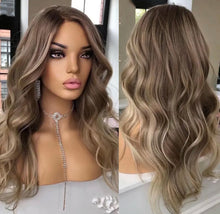 Load image into Gallery viewer, Balayage Highlighted Human Hair Lace Frontal Wig Brown Blonde 13x4/13x6/360 lace/ Gukl Lace Lace Front Wigs For Women Natural Wave HD Transparent Lace Brazilian
