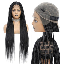 Load image into Gallery viewer, 36inch Box Braided Full Lace Frontal Wig Synthetic Lace Front Wigs for Afro Women Black Box Braids
