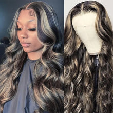 Load image into Gallery viewer, Blonde Highlight Body Wave Lace Front Human Hair Wig HD 4x4/13X4/13x6/340 Lace Frontal Human Hair Wigs
