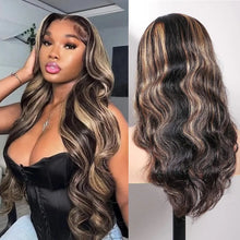 Load image into Gallery viewer, Blonde Highlight Body Wave Lace Front Human Hair Wig HD 4x4/13X4/13x6/340 Lace Frontal Human Hair Wigs
