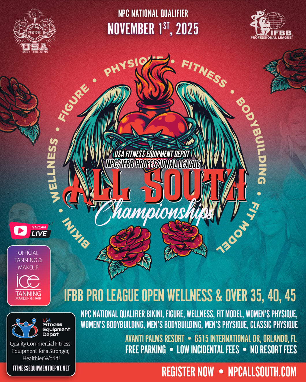 All South Pro Orlando IFBB Hair & Make up Glam Packages