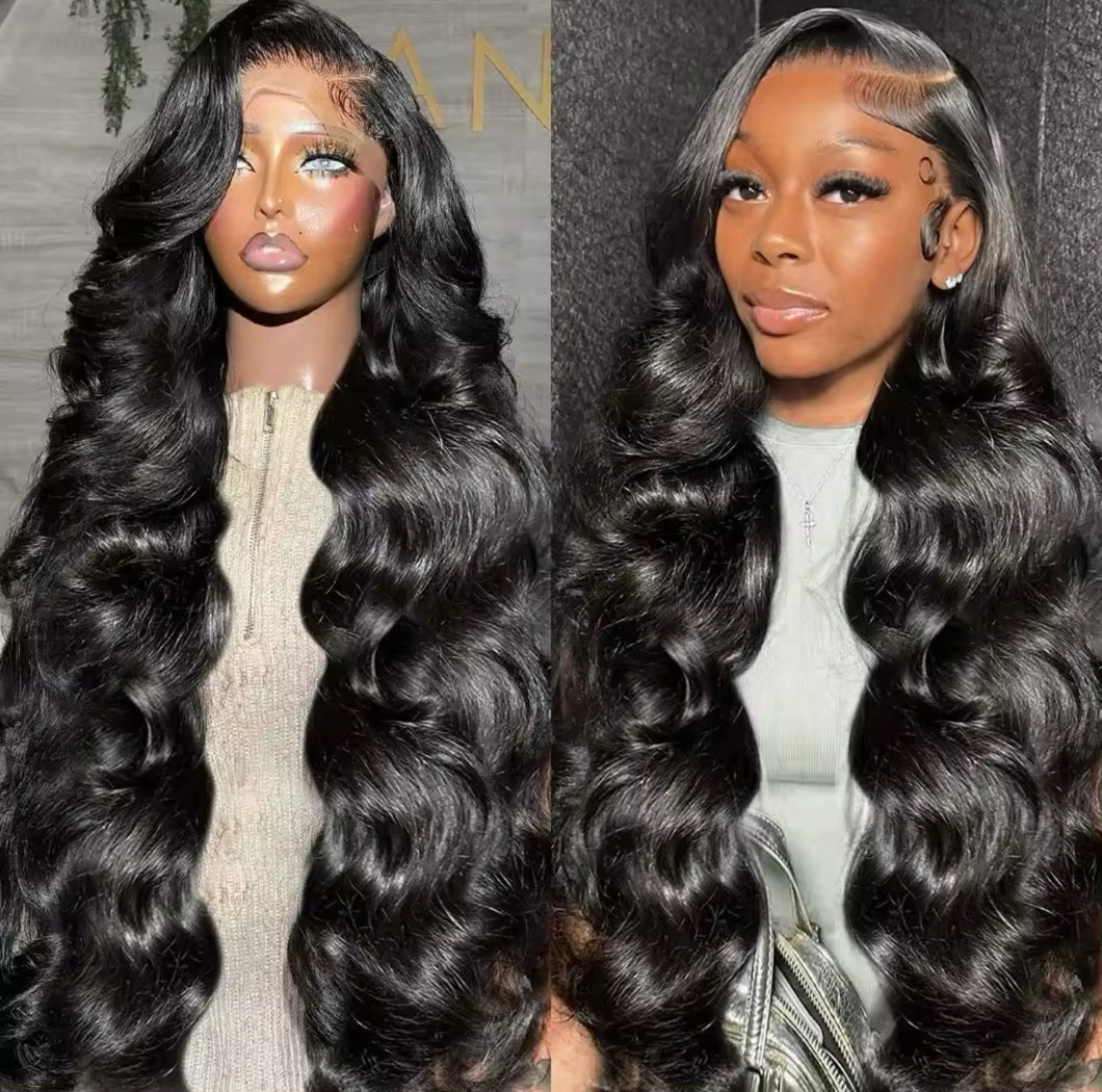 Glueless Unprocessed 12A Peruvian Body Wave Wig 4x4/13X4/13x6 Transparent Lace Human Hair Wig 180%