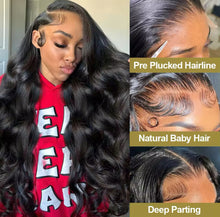 Load image into Gallery viewer, Glueless Unprocessed 12A Peruvian Body Wave Wig 4x4/13X4/13x6 Transparent Lace Human Hair Wig 180%
