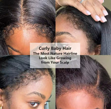 Load image into Gallery viewer, 4c Edges Curly Baby Hair 4x4/6x4/13x4 Kinky Straight Lace Front Human Hair Wig Transparent Lace
