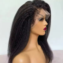 Load image into Gallery viewer, 4c Edges Curly Baby Hair 4x4/6x4/13x4 Kinky Straight Lace Front Human Hair Wig Transparent Lace
