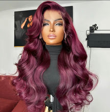Load image into Gallery viewer, Dark Burgundy Body Wave 13X4/136/360 Glueless Lace Front Wigs
