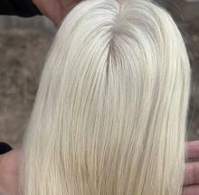 Load image into Gallery viewer, Platinum Blonde Topper Hair For Women Human Hair Topper Toupee Closure European Remy Hair
