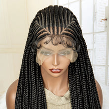 Load image into Gallery viewer, Lace Frontal Afro Synthetic Braided Wig 32 Inches Long Lace Front African Cornrow Braids Hair Wig
