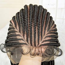 Load image into Gallery viewer, Lace Frontal Afro Synthetic Braided Wig 32 Inches Long Lace Front African Cornrow Braids Hair Wig
