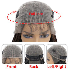 Load image into Gallery viewer, 36inch Box Braided Full Lace Frontal Wig Synthetic Lace Front Wigs for Afro Women Black Box Braids
