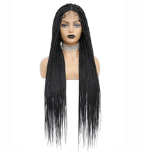 Load image into Gallery viewer, 36inch Box Braided Full Lace Frontal Wig Synthetic Lace Front Wigs for Afro Women Black Box Braids
