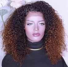 Load image into Gallery viewer, 250% Density Kinky Curly Lace Front Human Hair Wigs Pre Plucked Hairline 13x4/13X6 Lace Front Ombre Kinky Curly Wigs
