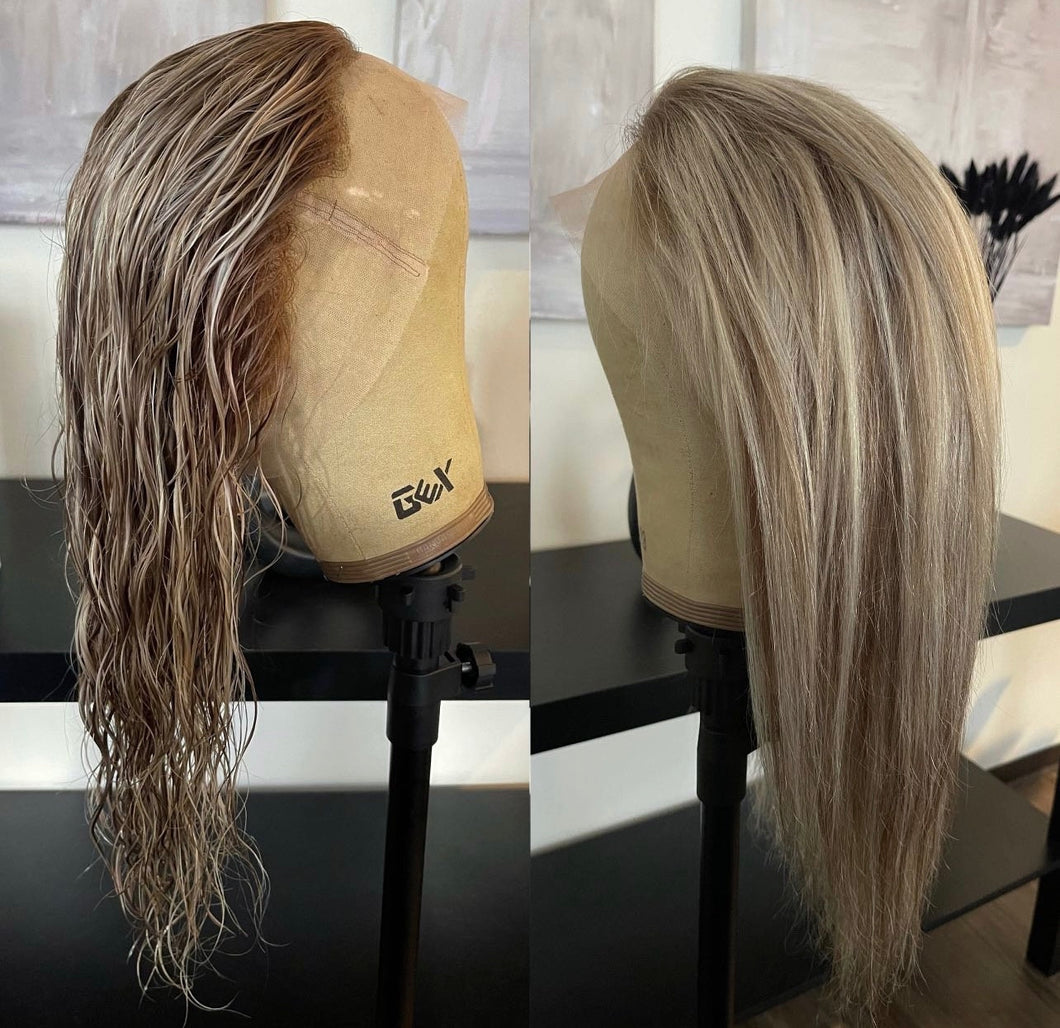 Blonde Highlight Custom Blonde / 13x4/ 13x6/ 360 Lace Front Human Hair Wigs  Lace Frontal Wig HD Lace Pre Plucked 180% density