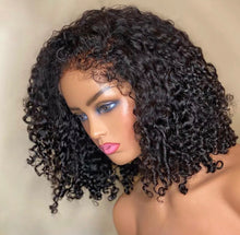 Load image into Gallery viewer, Curly baby hair Deep Curly 13x4/ 13x6/ 360 lace frontal wig Human Hair 180% Density transparent lace
