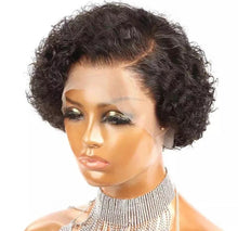 Load image into Gallery viewer, Short Bob Wig Pixie Cut Wig Curly Human Hair Wigs Women Side Part Deep Wave Lace Wig 13x4/13x6 Transparent Lace Wigs
