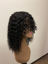 Load image into Gallery viewer, Black Brazilian Remy Curly Human Hair Wig With Bangs 180% Density Deep Wave Glueless Human Hair Wigs No Lace
