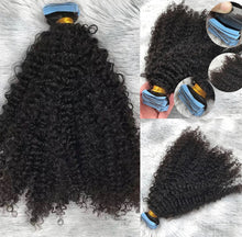 Load image into Gallery viewer, Tape In Extensions Human Hair Extensions Remy Malaysian Deep Curly Tape ins 80pcs

