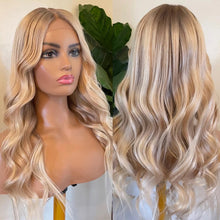 Load image into Gallery viewer, Platinum Blonde Highlight Wig Virgin Human Hair Full Lace Wigs Preplucked Hd 4x4/5x5/13x4/13x6/360 Lace Frontal Wig Remy Hair Natural Wave 180%
