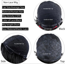 Load image into Gallery viewer, Red Color Short Human Hair Wigs Pixie Cut Wave Remy Brazilian Human Hair Machine Made Glueless Wig
