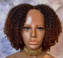 Load image into Gallery viewer, HD Brown/ Black Lace Frontal Wig Deep Kinky Curly Coil 13x4/ 13x6/ No Lace Slip on and go  Lace Front Human Hair Wigs Kinky Curly Wig  Remy Brazilian 200% Density
