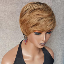 Load image into Gallery viewer, Pixie Cut Brazilian Human Hair Wigs With Bangs  Full Machine Made
