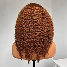 Load image into Gallery viewer, Brown/ Ginger 13x6/ 13x4 Curly Wig HD/ Transparent Lace Frontal Wig Pre Plucked 180% Density
