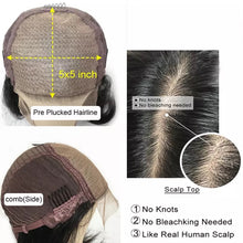 Load image into Gallery viewer, Silk Base 5x5 lace closure Human Hair Wigs Raw Inidan Body Wave Human Hair Silk Base Wigs with Baby Hair
