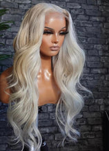 Load image into Gallery viewer, 13X4/13x6/360/Full  Lace Platinum Ash Grey Blonde Lace Front Wig Transparent Colored Human Hair
