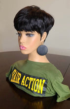 Load image into Gallery viewer, Pixie Cut Wig Human Hair Short Cut Wigs With Thick Bangs For Woman Natural Color Brazilian Straight No Lace Wigs
