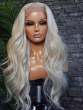 Load image into Gallery viewer, 13X4/13x6/360/Full  Lace Platinum Ash Grey Blonde Lace Front Wig Transparent Colored Human Hair
