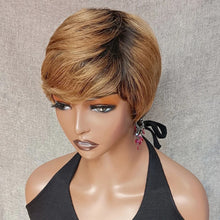 Load image into Gallery viewer, Pixie Cut Brazilian Human Hair Wigs With Bangs  Full Machine Made
