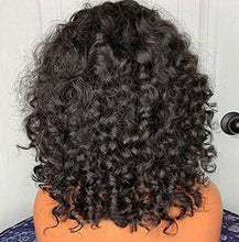 Load image into Gallery viewer, Loose Curly Human Hair Wig With Bangs Machine Made Deep Wave Virgin Brazilian Glueless Wig
