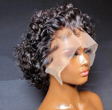 Load image into Gallery viewer, Pixie Cut Wig Short Curly Human Hair Wigs l Human Hair Wig (13x2) Transparent Lace Wig l Pre Plucked/ transparent lace
