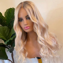 Load image into Gallery viewer, Platinum Blonde Highlight Wig Virgin Human Hair Full Lace Wigs Preplucked Hd 4x4/5x5/13x4/13x6/360 Lace Frontal Wig Remy Hair Natural Wave 180%
