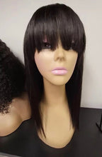 Load image into Gallery viewer, Straight Bob Human Hair Wigs With Bang Full Machine Made Wigs Brazilian Remy Human Hair Bob Wigs
