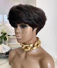 Load image into Gallery viewer, Pixie Cut Wig Straight Human Hair Wigs Short Bob Wig Full Machine Made Wigs For Women Human Hair Wig Pre Plucked Short Bob Wig
