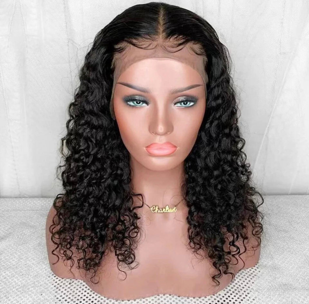 Deep Curly Human Hair 13x6, 360, 13X4 Lace Frontal Wig Curly Brazilian Remy Hair Preplucked 180% Density