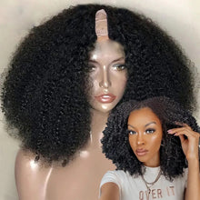 Load image into Gallery viewer, T1b/4/27/30 Dark Root Ombre Honey Blonde 150% Density V Part Wig  4C Afro Kinky Curly Human Hair  Wigs
