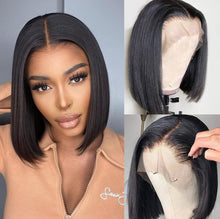 Load image into Gallery viewer, Short Bob Wigs Human Hair 4x4/13x4/13x6/360 Lace Front Wigs Human Hair Pre Plucked Brazilian Straight HD Lace Wigs Human Hair Bob Human Hair Wigs
