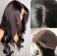 Load image into Gallery viewer, Silk Base 5x5 lace closure Human Hair Wigs Raw Inidan Body Wave Human Hair Silk Base Wigs with Baby Hair

