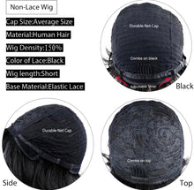 Load image into Gallery viewer, Kinky Curly Honey Blonde Short Bob Full Machine Made Wig With Bangs Glueless Brazilian Remy Human Hair Wigs
